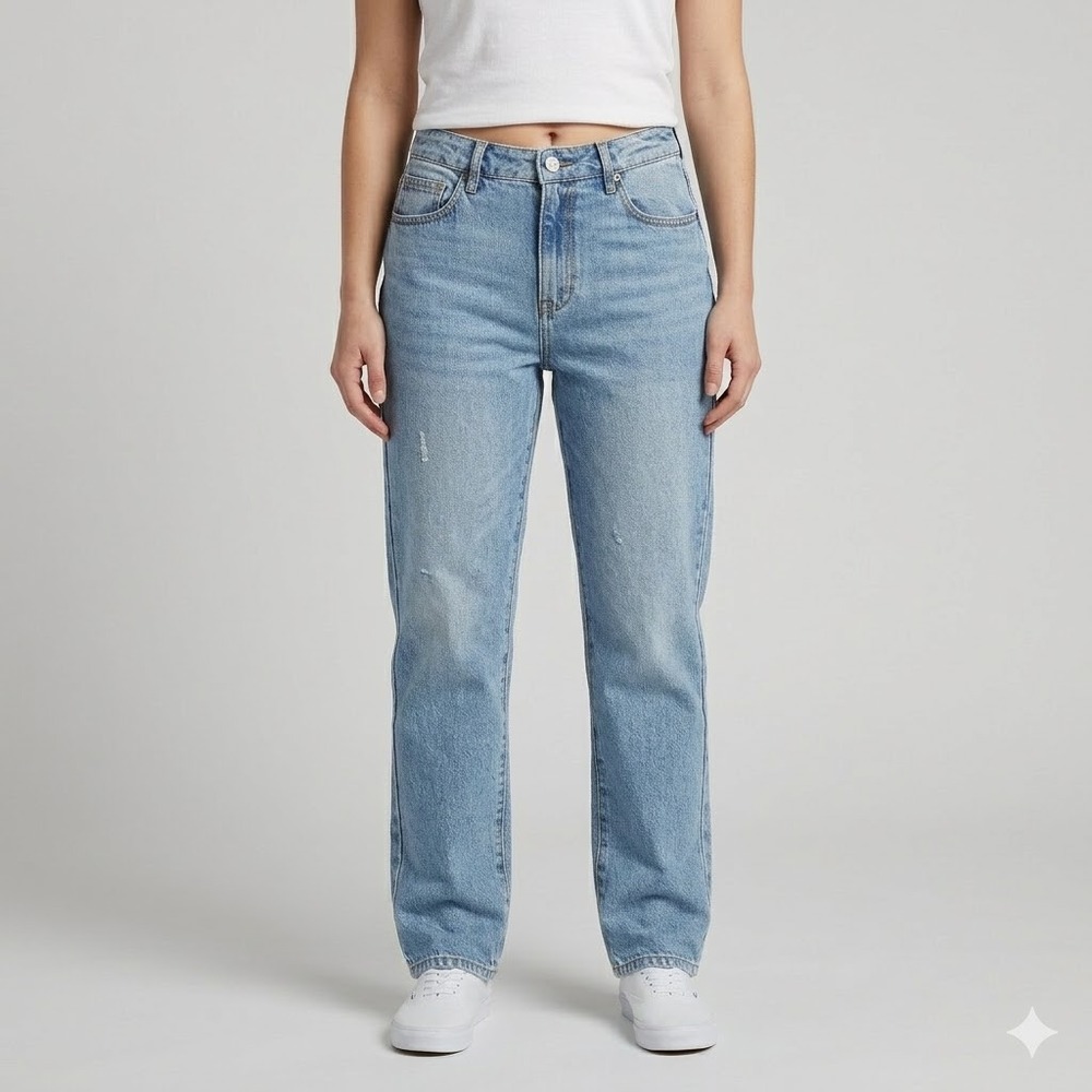 PacSun High Waisted Straight Leg Jeans Light Wash Denim Womens Size 26
